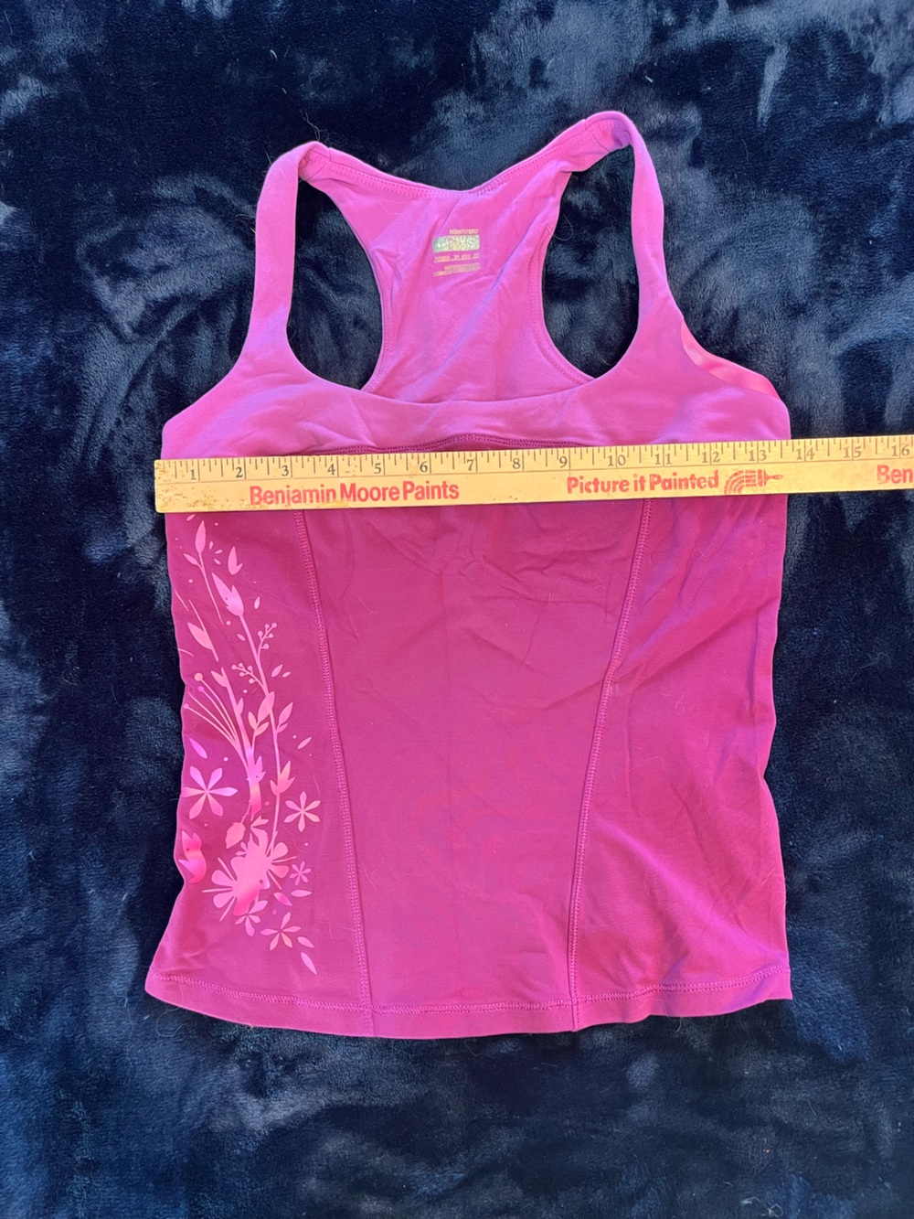 Nike Women's Hot Pink Racerback Tank with Floral Accent - Picture 3 of 6